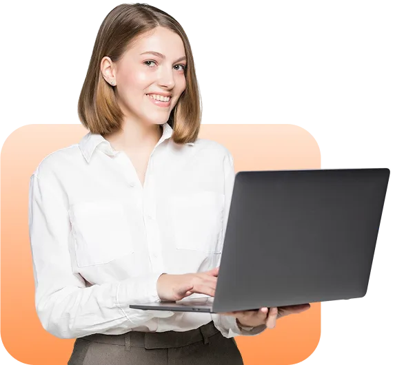 Professional woman holding a laptop representing financial adviser support services